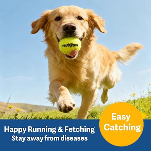 Miniatura 6 de Pelotas de tenis chirriantes para jugar con mascotas en 3 tamaños, pelotas fuertes de primera calidad para perros y cachorros para entrenar, jugar y