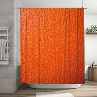 Shower Curtain for Bathroom Faux Orange Leather Shower Curtains Polyeste...