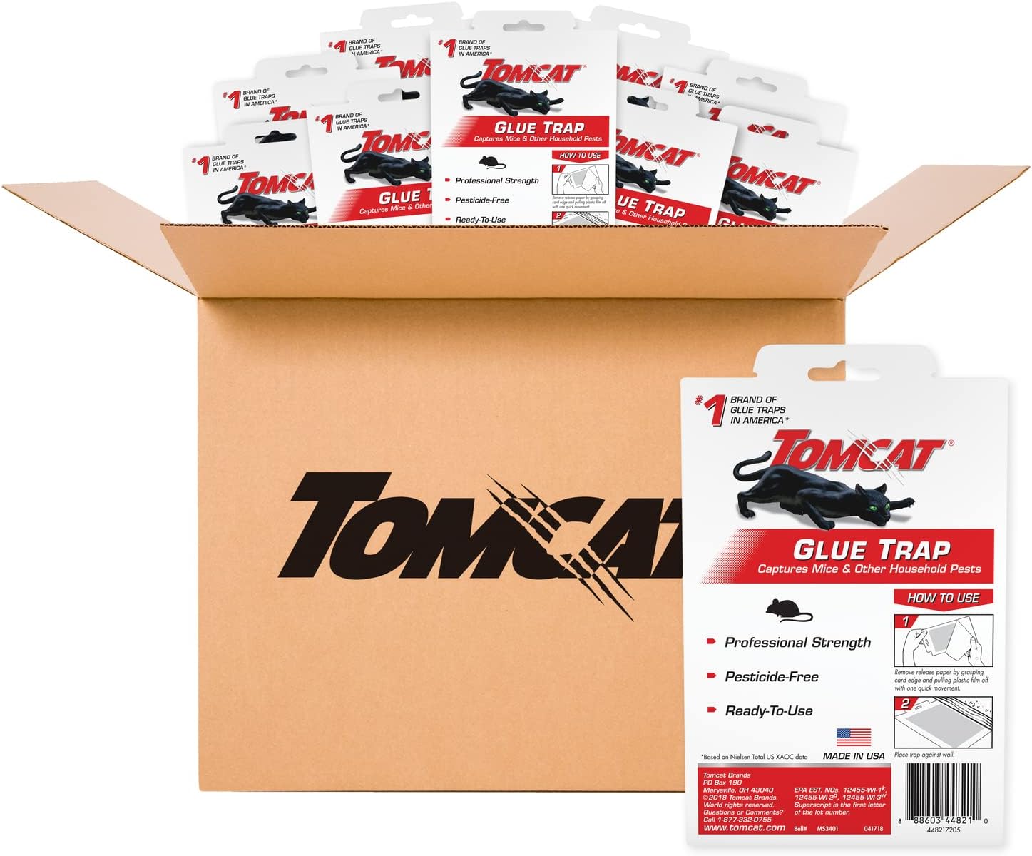 Tomcat Glue Traps with Professional Strength Glue, Readyto