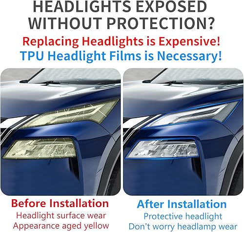 Miniatura 4 de Película de protección de faros delanteros de coche para Nissan Rogue 2021 2022 2023 2024 2025 Accesorios para automóviles Lucency vinilo decoración