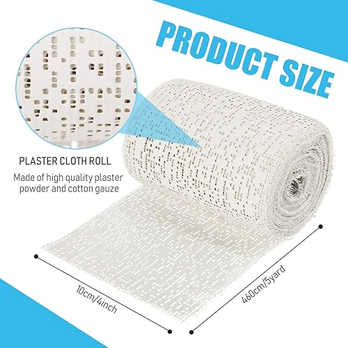 Miniatura 2 de Paquete de 20 vendajes de gasa de yeso a granel a granel cada rollo de tiras de yeso de 5 yardas, kit de moldeo para el vientre para el lanzamiento