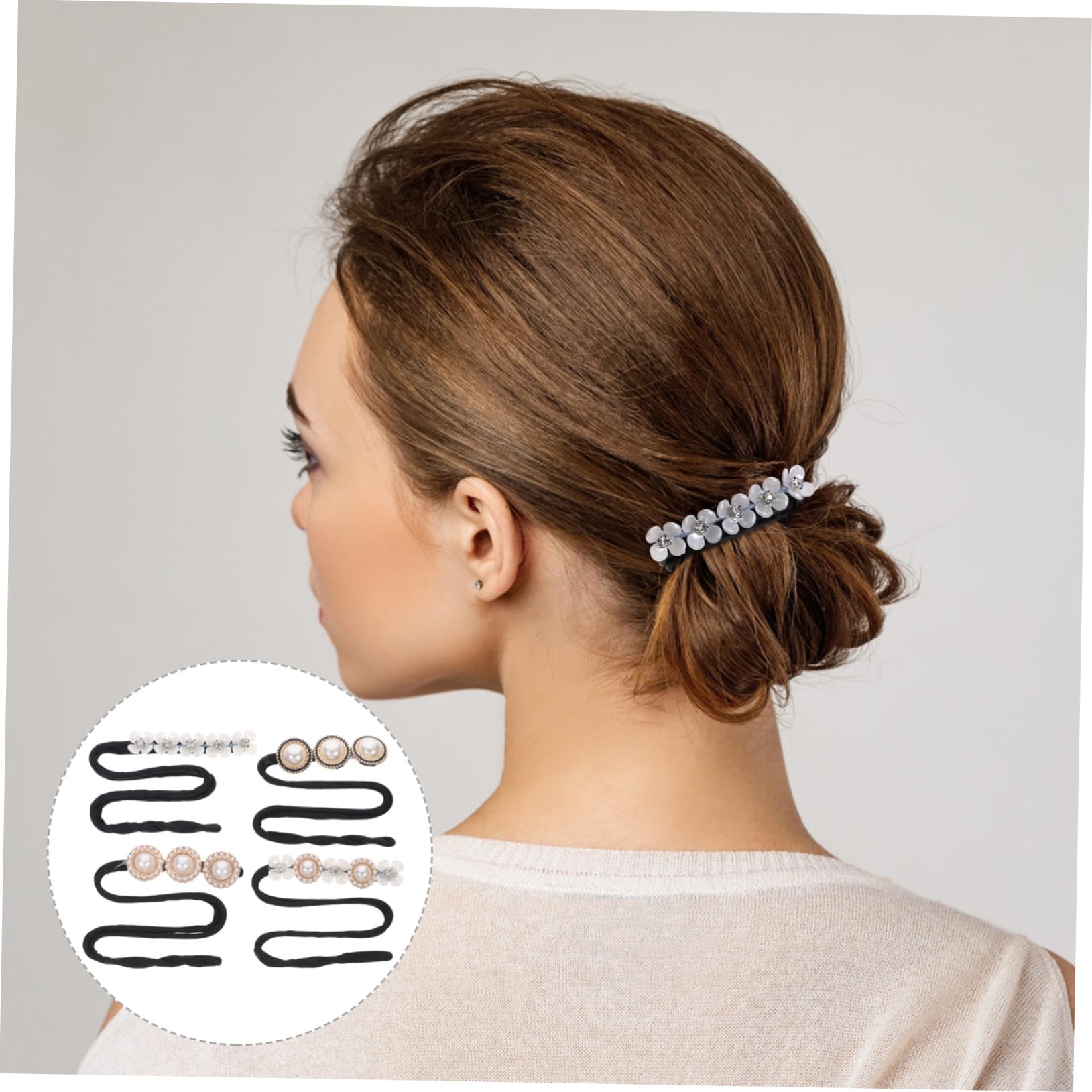 Beaupretty 12piezas Herramienta Para Hacer Moños Perlas Decorativas Accesorio Para Peinados Fáciles y Rápidos Para Mujeres y Niñas