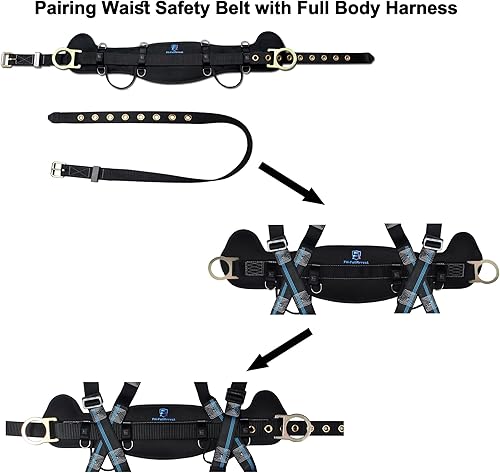 Miniatura 3 de Arnés de seguridad para escalar, cinturón de seguridad con hebilla de lengua con almohadilla de cintura ventilable y que absorbe la humedad y 2