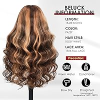 Vista 5 de Beluck Honey Blonde Body Wave 13x6 Full Lace Front Wigs Human Hair 210 Density Ombre HD Lace Front Wigs Human Hair Pre Plucked Highlight Glueless
