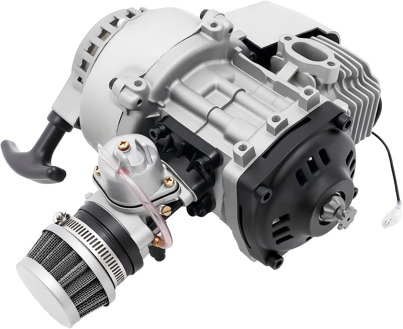 49CC Engine Motor, 2-Stroke Pull Start Bike Motor Kit, Gas Bicycle Engine Conversion Kit for Motorcycle