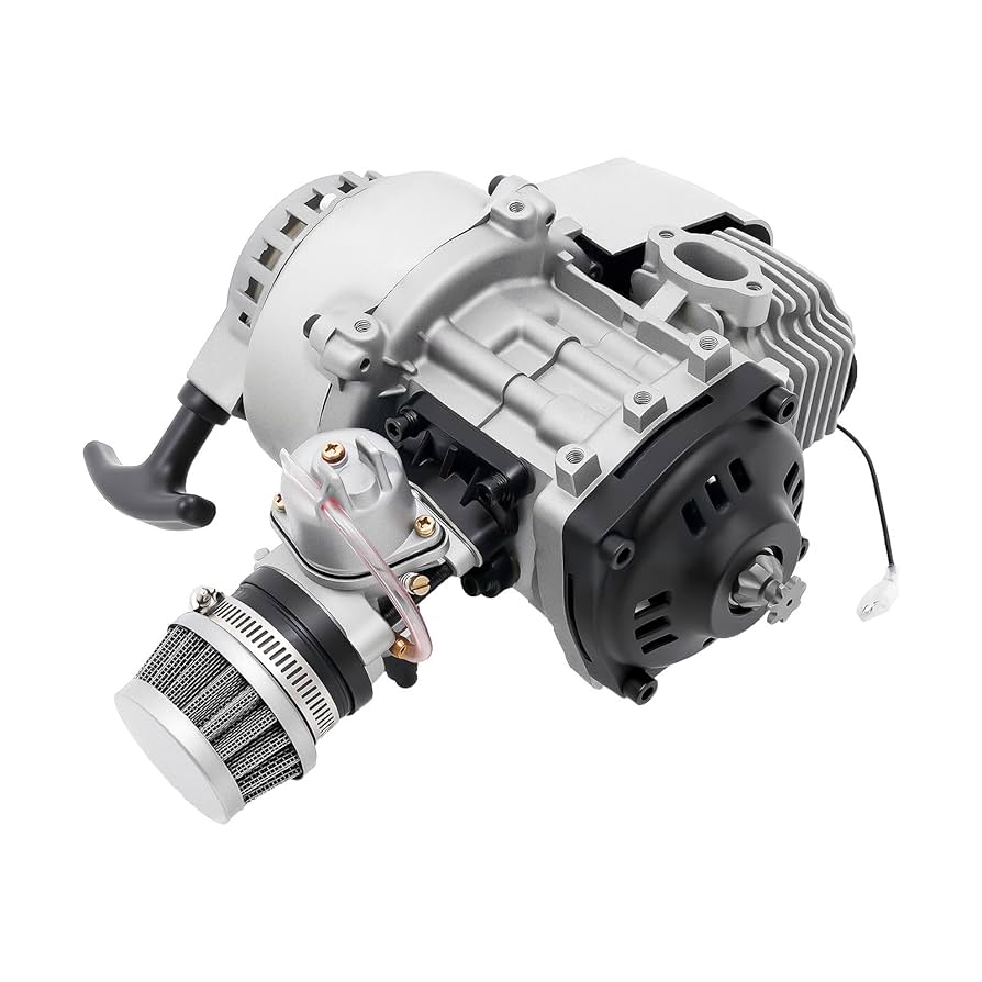 Mqwdxzfes 49cc 2-Takt Motor Kit - Komplettmotor Mit Seilstart Für Pocket ATV, Dirtbikes Und Roller
