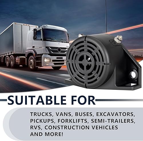Miniatura 14 de Alarma de advertencia de respaldo para camión, automóvil, automóvil, comercial, 110dB, 12-48 V, resistente de respaldo, aviso inverso