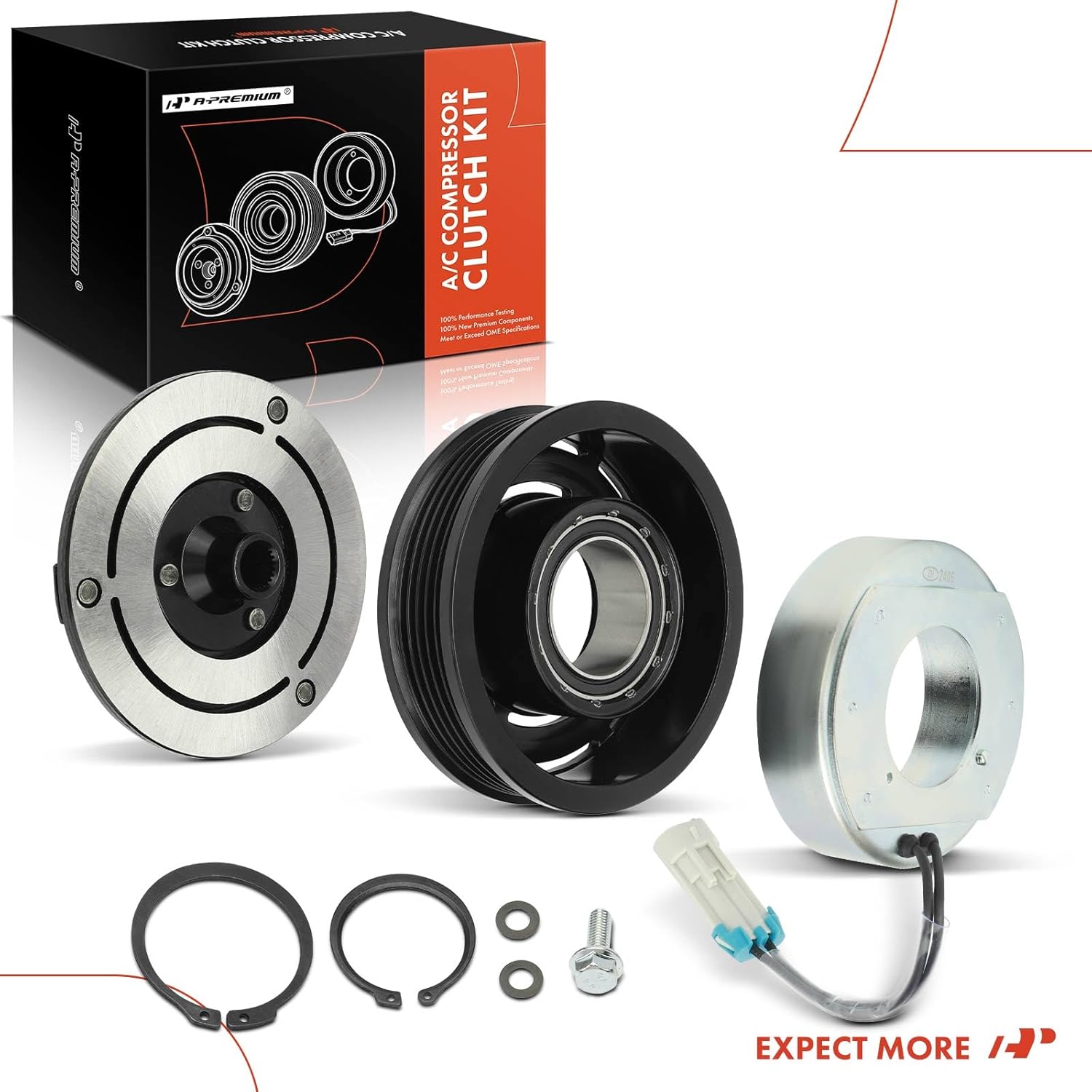 A-Premium Air Conditioner AC Compressor Clutch Kit Compatible with Saturn Astra 2008