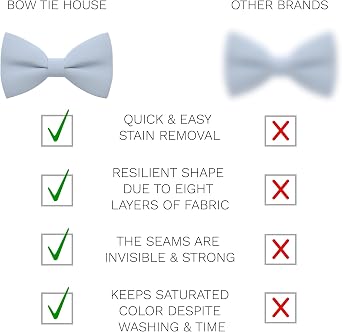 Bow Tie House Classic Pre-Tied Bow Tie Set Formal Pocket Square Solid Hanky Tuxedo with Handkerchief set