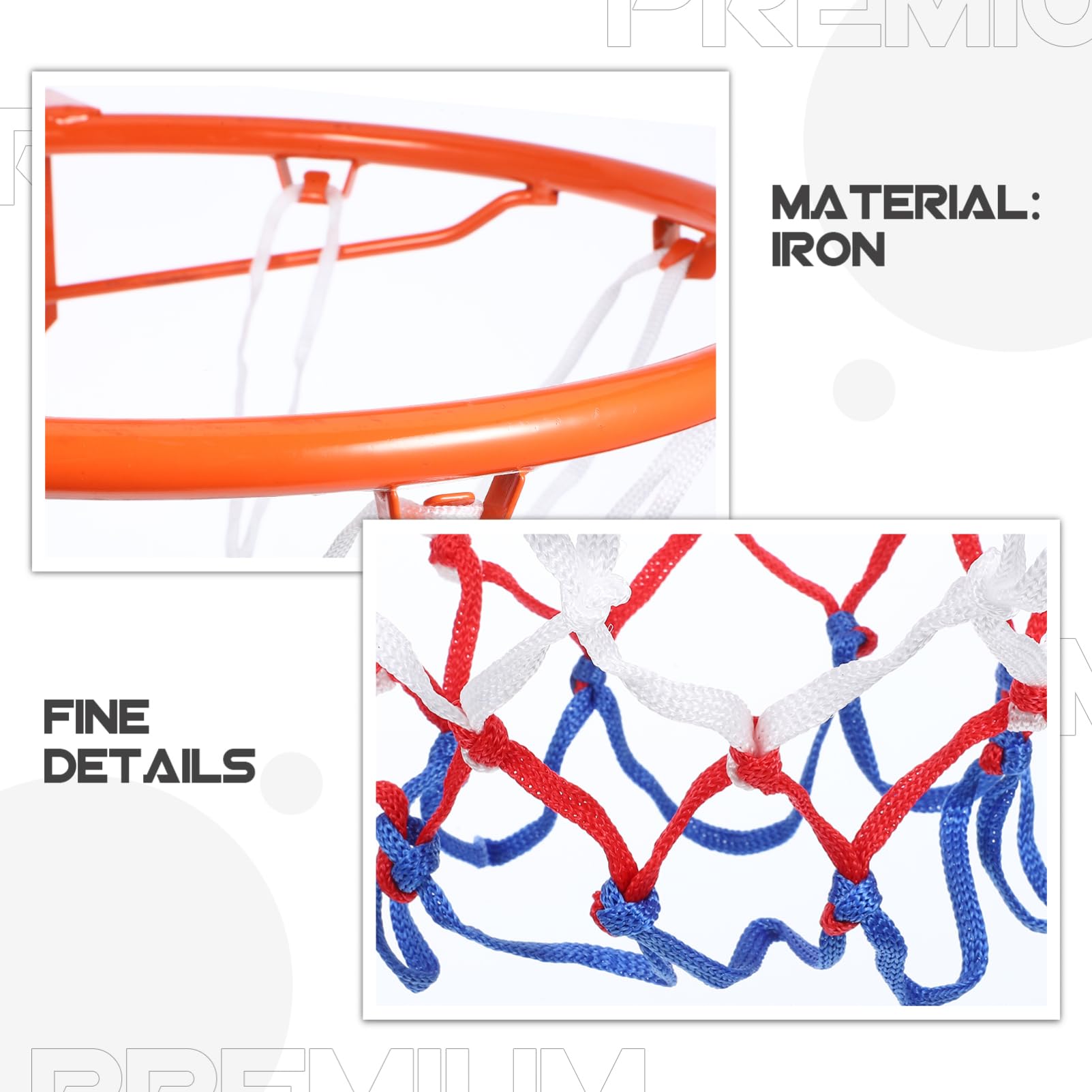 ifundom Leichter Basketballkorb aus Eisen zum Aufhängen Verstärkter Basketballrahmen für Jungenzimmer Indoor Kleiner Basketballkorb als Geschenk für Jungen