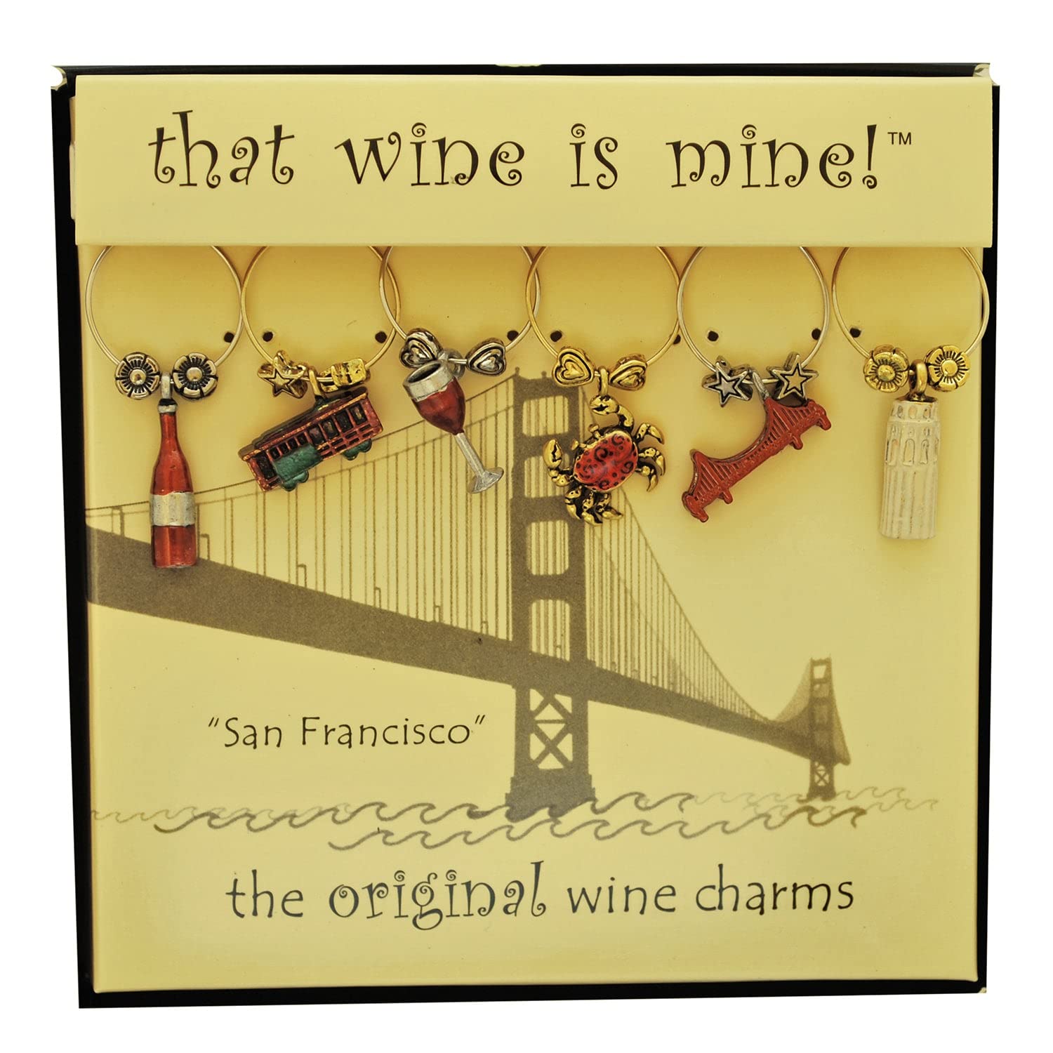 Charms para copas San Francisco Vino Cosas wt-1445p, ideales para identificar en tus fiestas