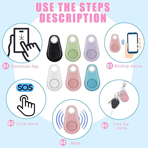Miniatura 17 de Flutesan Paquete de 8 localizadores de llaves, rastreador GPS antipérdida, inalámbrico, con sensor de alarma antipérdida, buscador de dispositivos