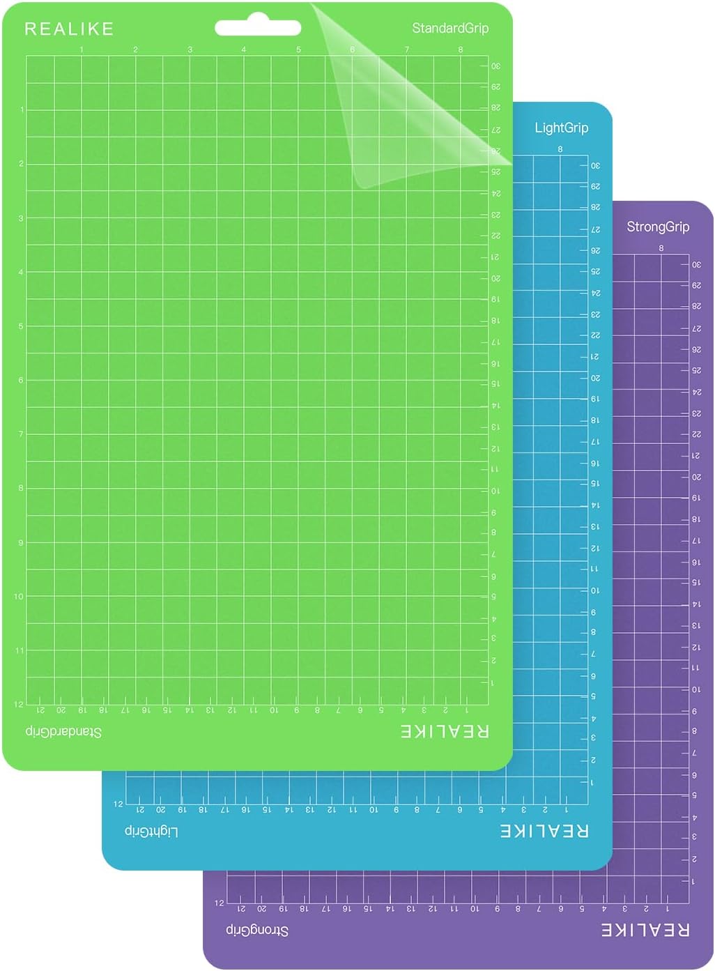 REALIKE 8.5”x12” Cutting Mat for Cricut Joy Xtra (StandardGrip, LightGrip, StrongGrip 3 Mats), Variety Adhesive Cutting mats for Cricut Joy Xtra Accessories