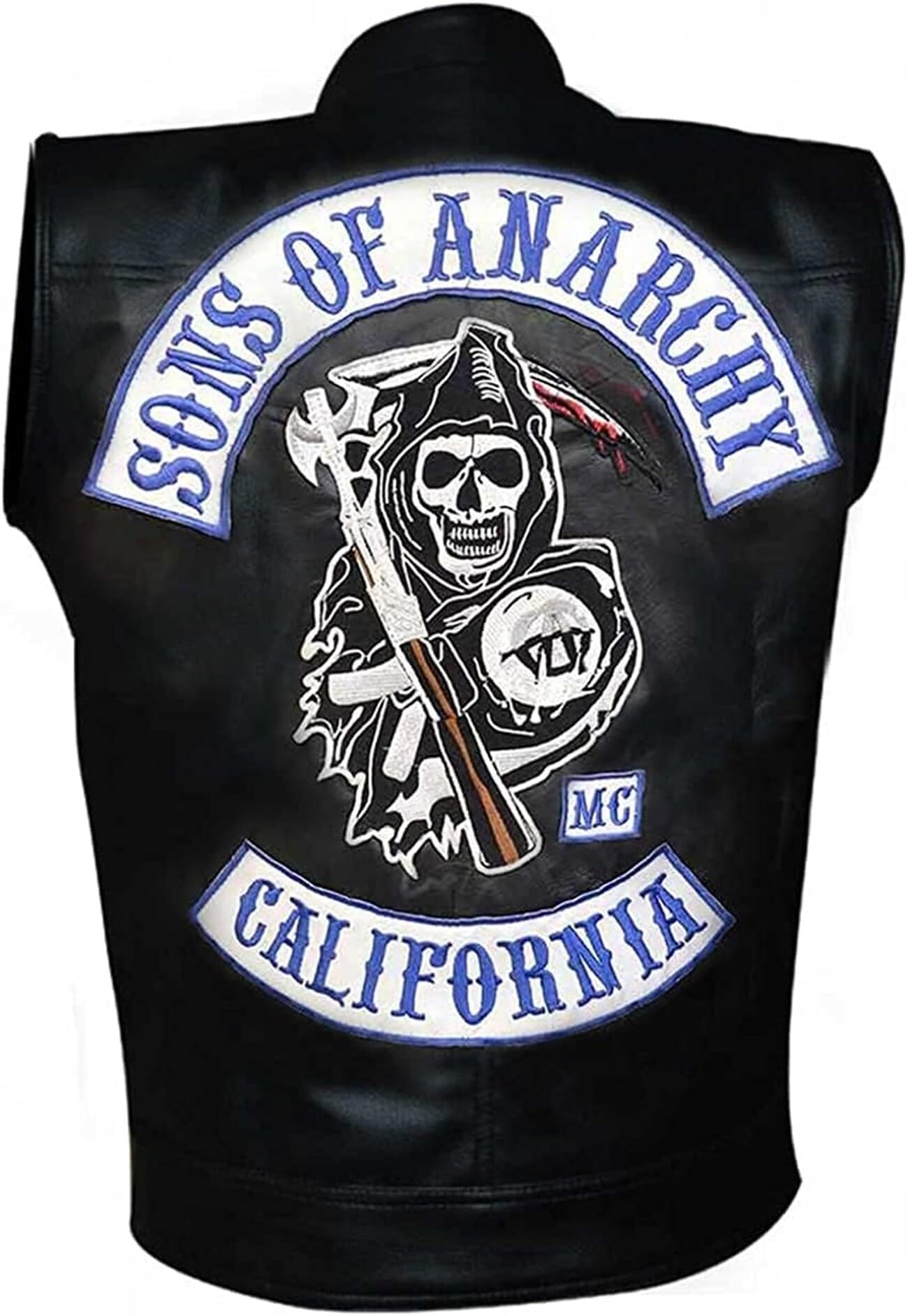 Chaleco de cuero para hombre, chaqueta Jax Teller para motocicleta, chaleco de piel sintética para cosplay, motero, club, California