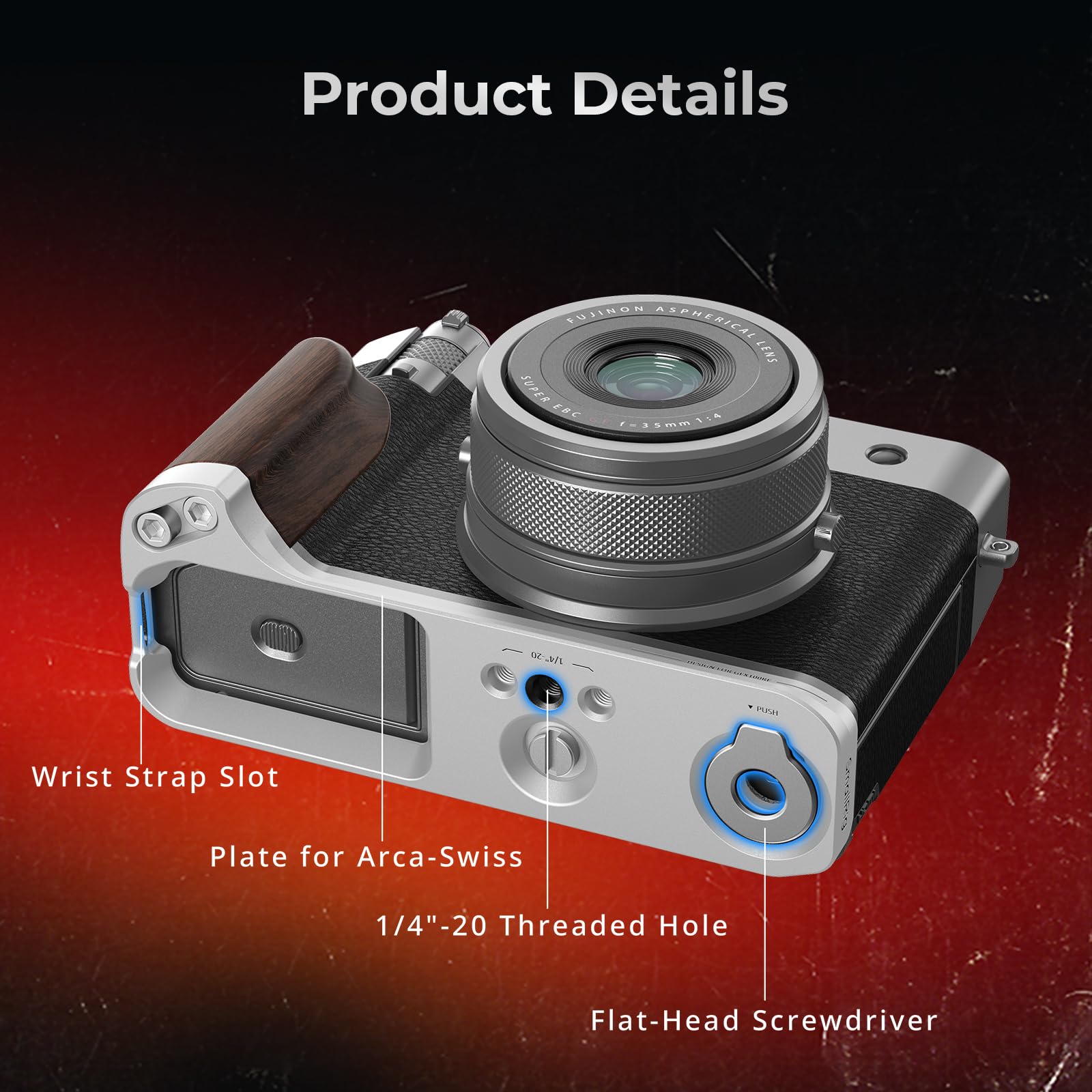 Amazon.com : SMALLRIG Wooden Handgrip for for FUJIFILM GFX100RF+