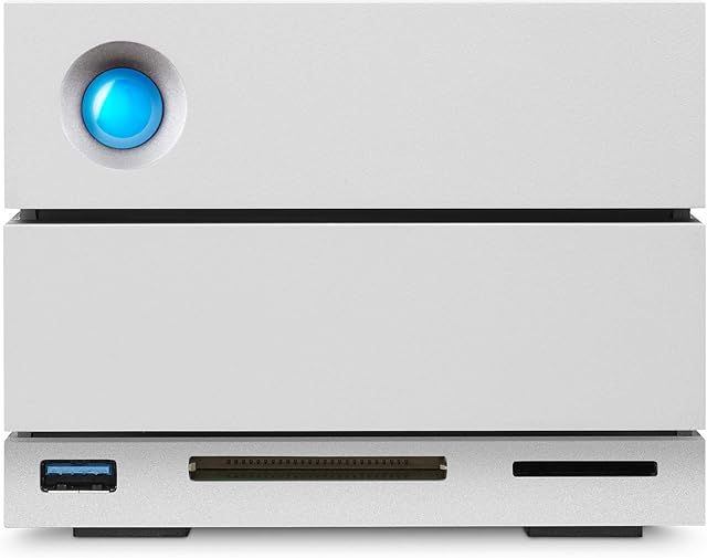 LaCie 2big Dock RAID 8 TB External RAID Hard Drive HDD with SD Card CF Card Slots, for Mac and PC Desktop Data Redundancy Thunderbolt 3 USB-C USB 3.0, 1 Month Adobe CC, Data Recovery (STGB8000400)