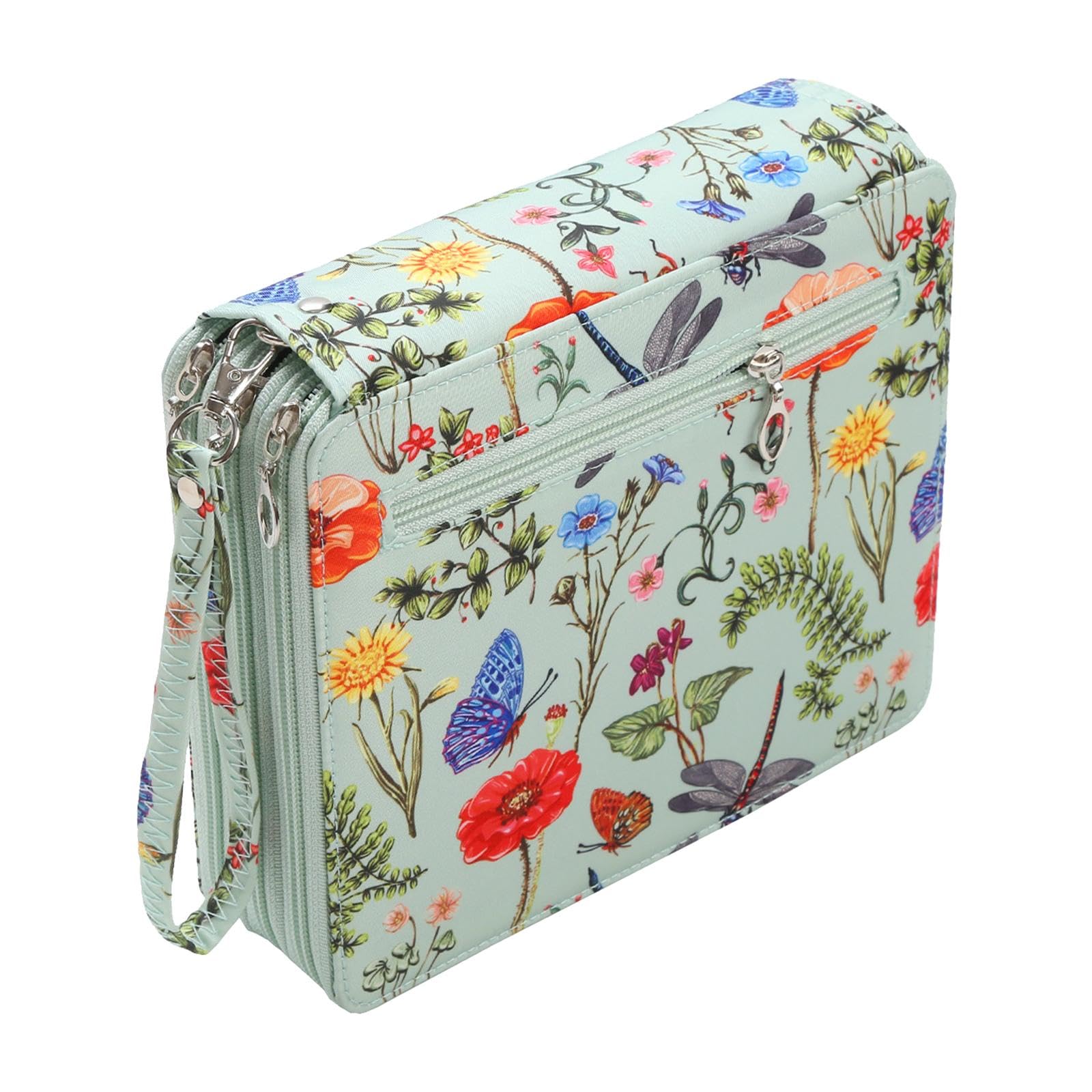 Astuccio per Matite di Grande Capacità, Astuccio Portatile per Cancelleria, Organizer per Penne E Pennelli con Cerniera Resistente, Adatto per, verde