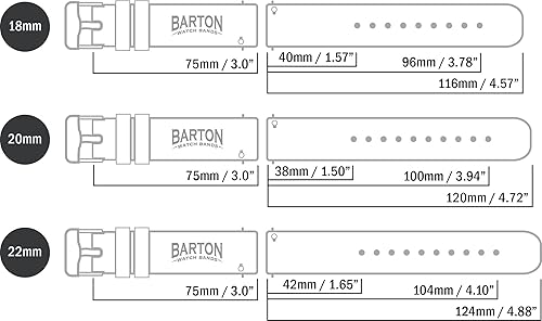 Miniatura 8 de BARTON WATCH BANDS - Correas de reloj de cuero de grano superior compatibles con modelos de Apple Watch - 1, 2, 3, 4, 5, 6, 7, 8, 9, 10, SE, Ultra y