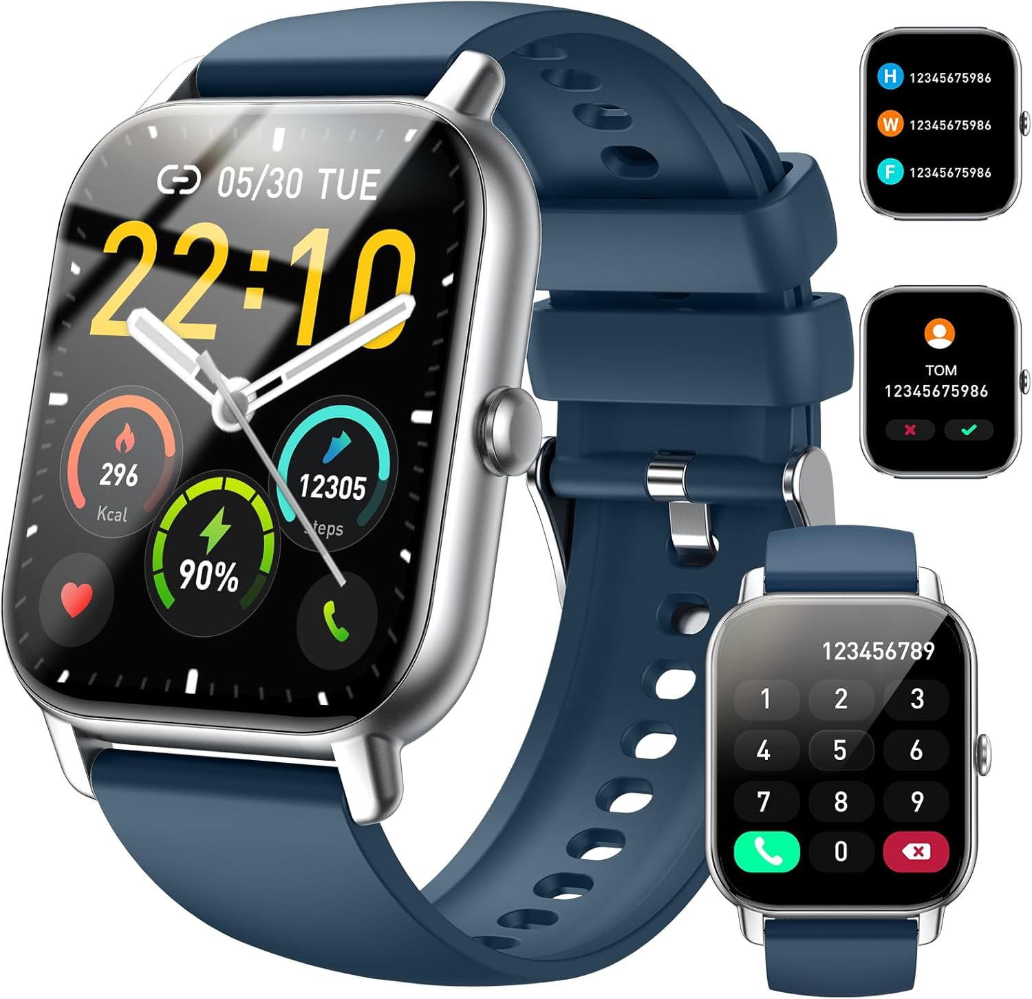 Smart Watch for Men Women Answer/Make Calls, 1.85″ HD Fitness Watch with Heart Rate Monitor Sleep Monitor, 114+ Sports Activity Trackers with Step Counter, IP68 Waterproof, Smartwatch for Android/iOS
