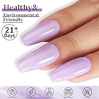 Vista 5 de Esmalte de uñas de gel morado lavanda, 0.51 onzas líquidas, esmalte de gel semipermanente para salón de manicura o iniciador de arte de uñas, regalo