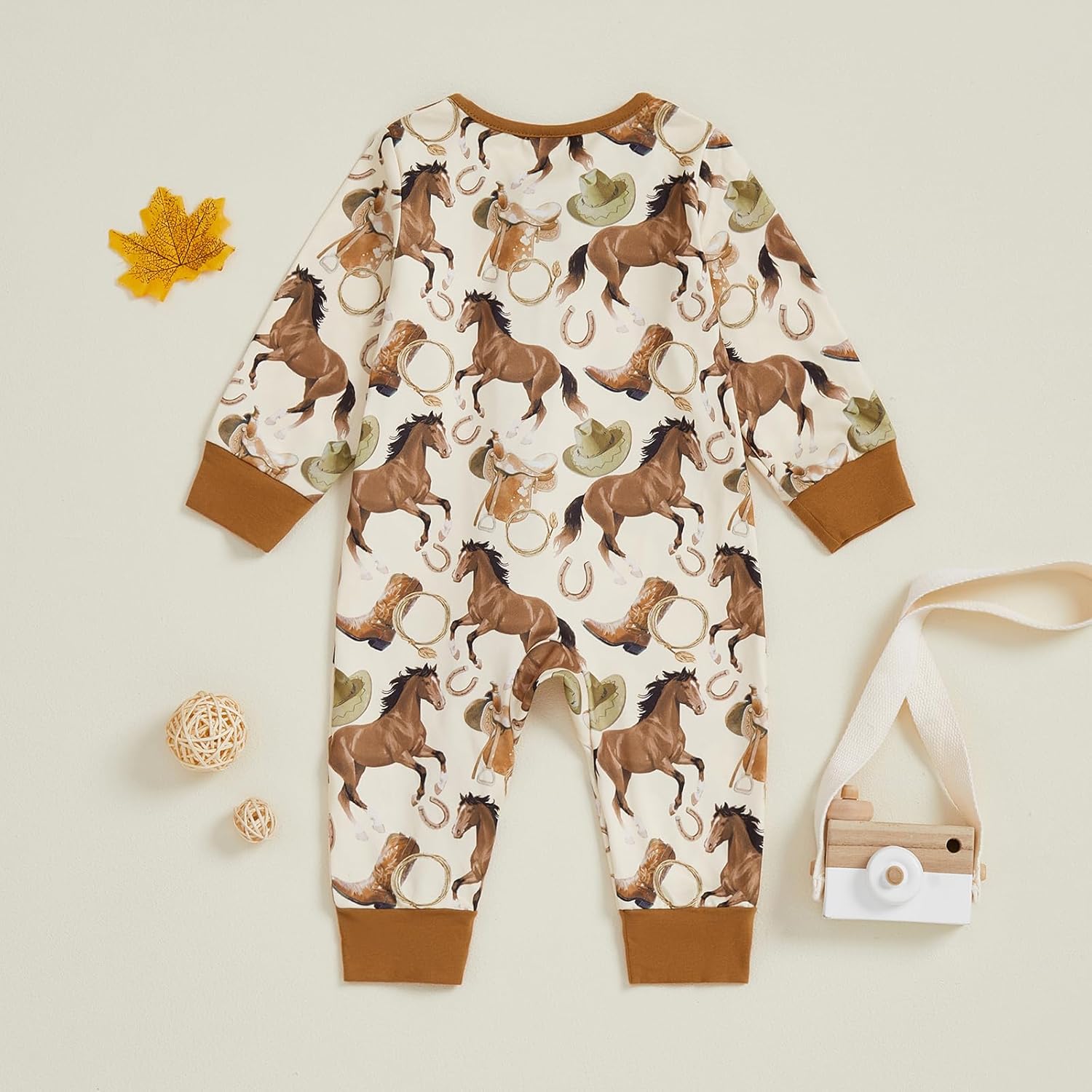 Karwuiio Baby Boy Girl Western Clothes Cow Print Long Sleeve Romper Jumpsuit One Piece Newborn Fall Winter Outfit - Image 4