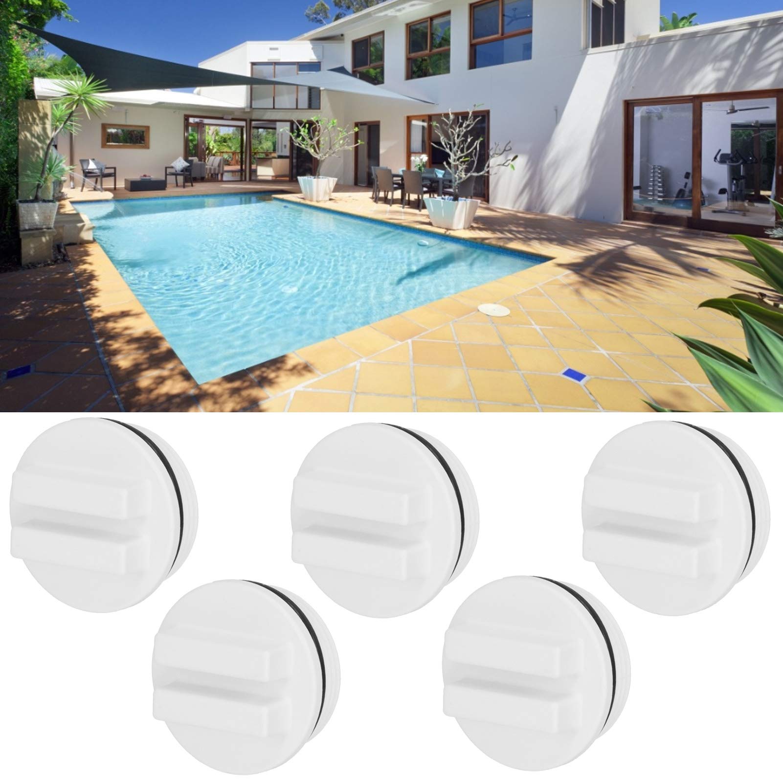 Lot de 5 Bouchon Hivernage Piscine, Bouchon de Retour de Piscine Bouchons d'hiver en Caoutchouc pour Piscine, pour Drainage de Piscines Spas