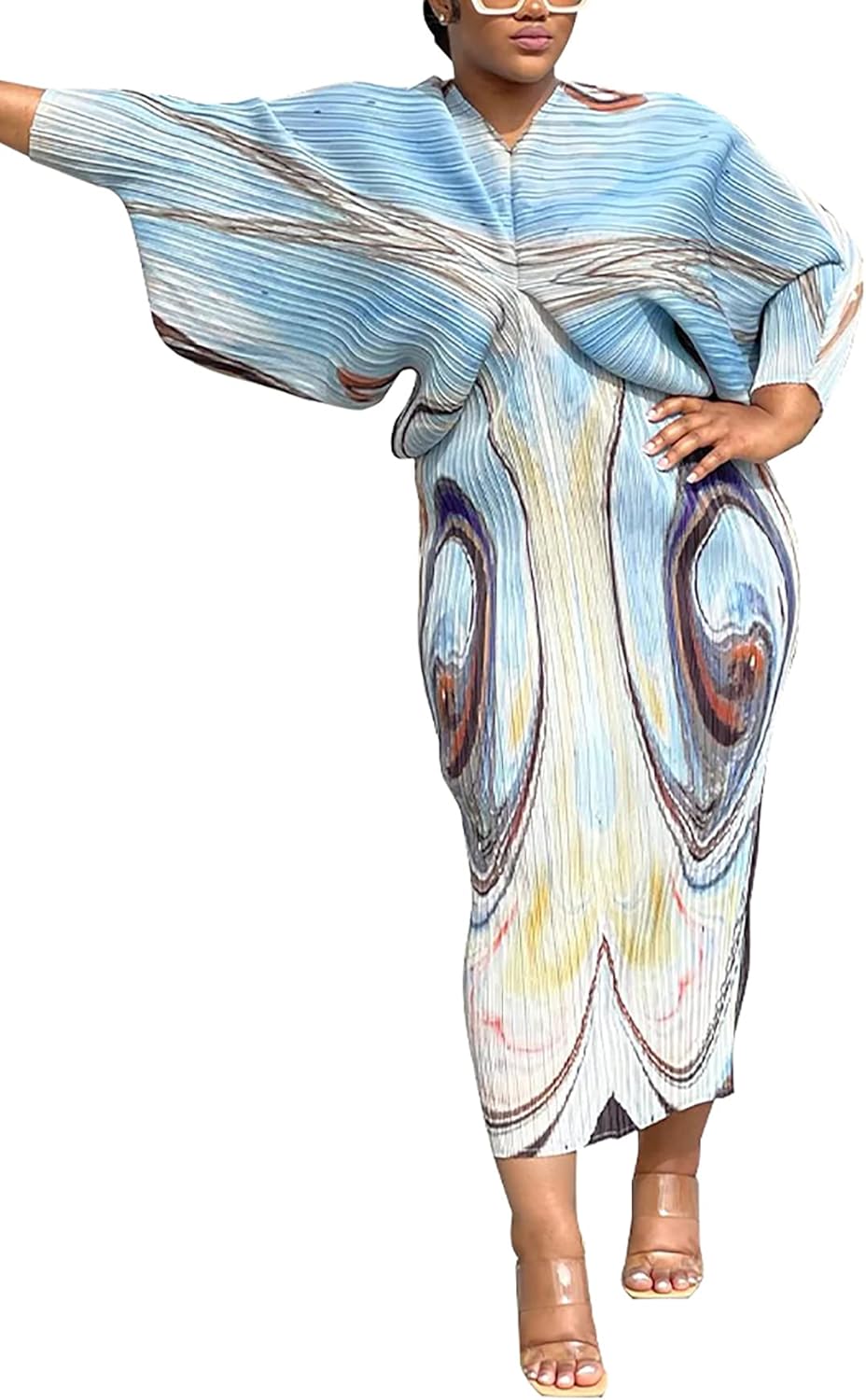 Floral print pleated midi dress for elegant party wear clubs