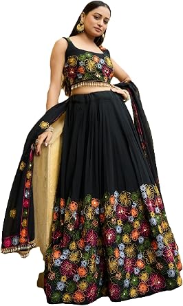 Womens ready-to-wear lehenga choli set for traditional wedding Navratri with embroidery 0329