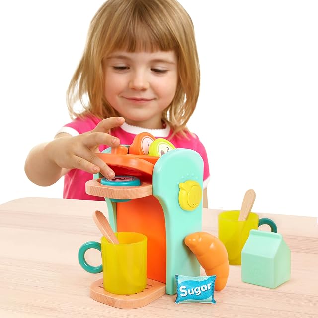 Foto 2 de 8 de B. toys cafetera de Juguete de Madera con Sonidos y Accesorios
