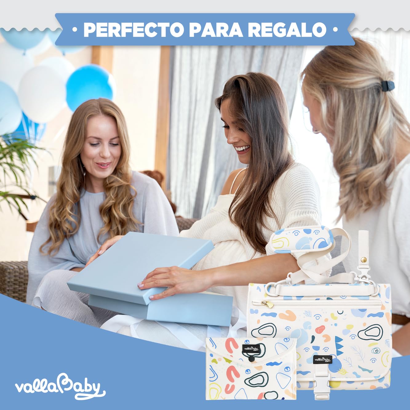 Cambiador Bebe Portatil XL Impermeable 5 Compartimentos y Portadocumentos Organizador Viaje Regalo Bebé Recien Nacido Diseño Elegante Compacto para Padres y Abuelos
