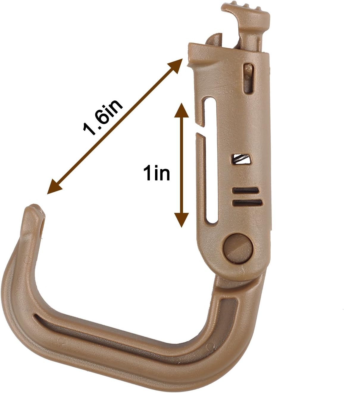 XTACER Tactical Multipurpose Small D-Ring Locking Hanging Hook Tactical Link Snap Keychain Button Release for Molle Webbing (Set of 10) - Image 6