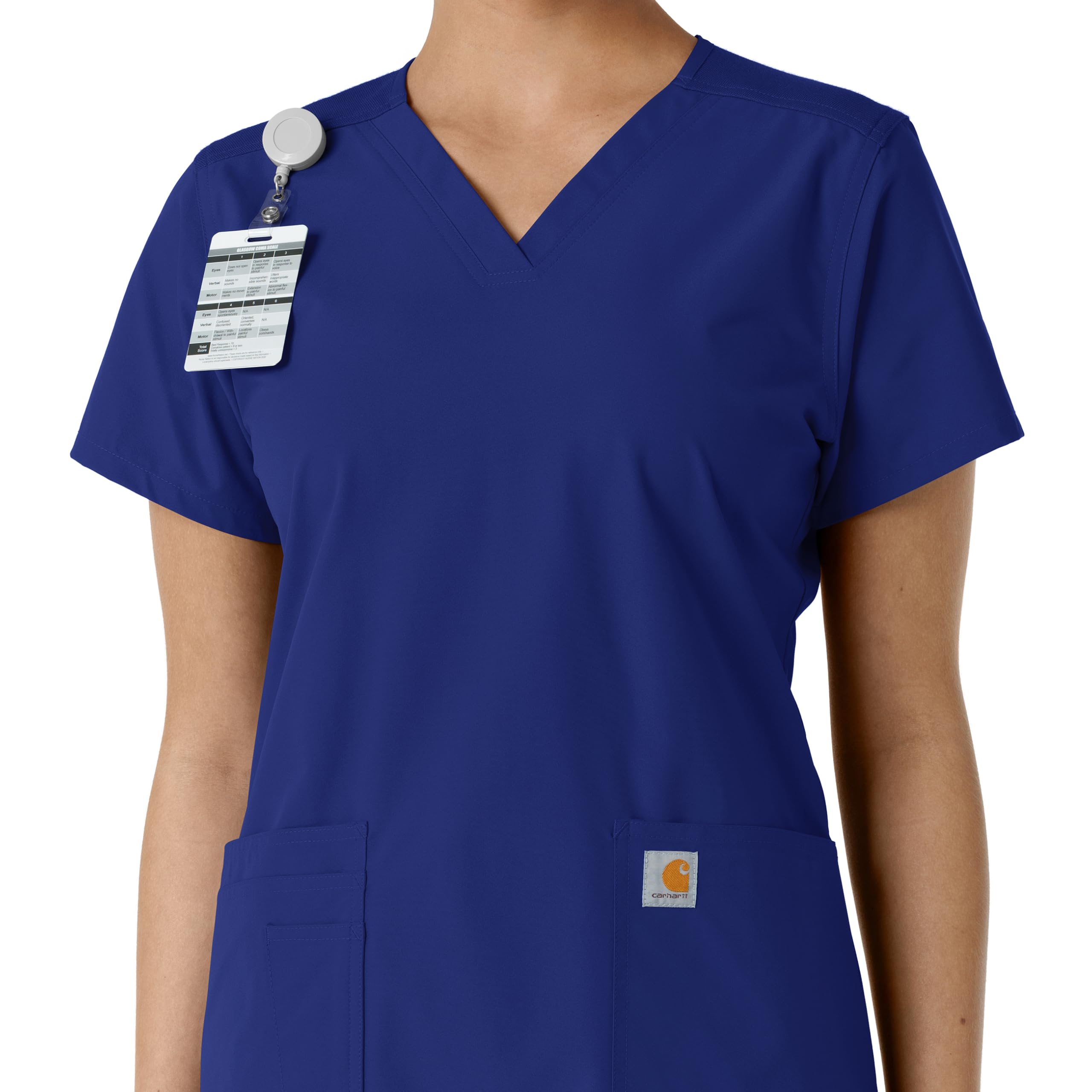 Carhartt Scrubs C12313 damski top Force® Essentials Modern Fit z dekoltem w serek, niebieski (Galaxy Blue), XL
