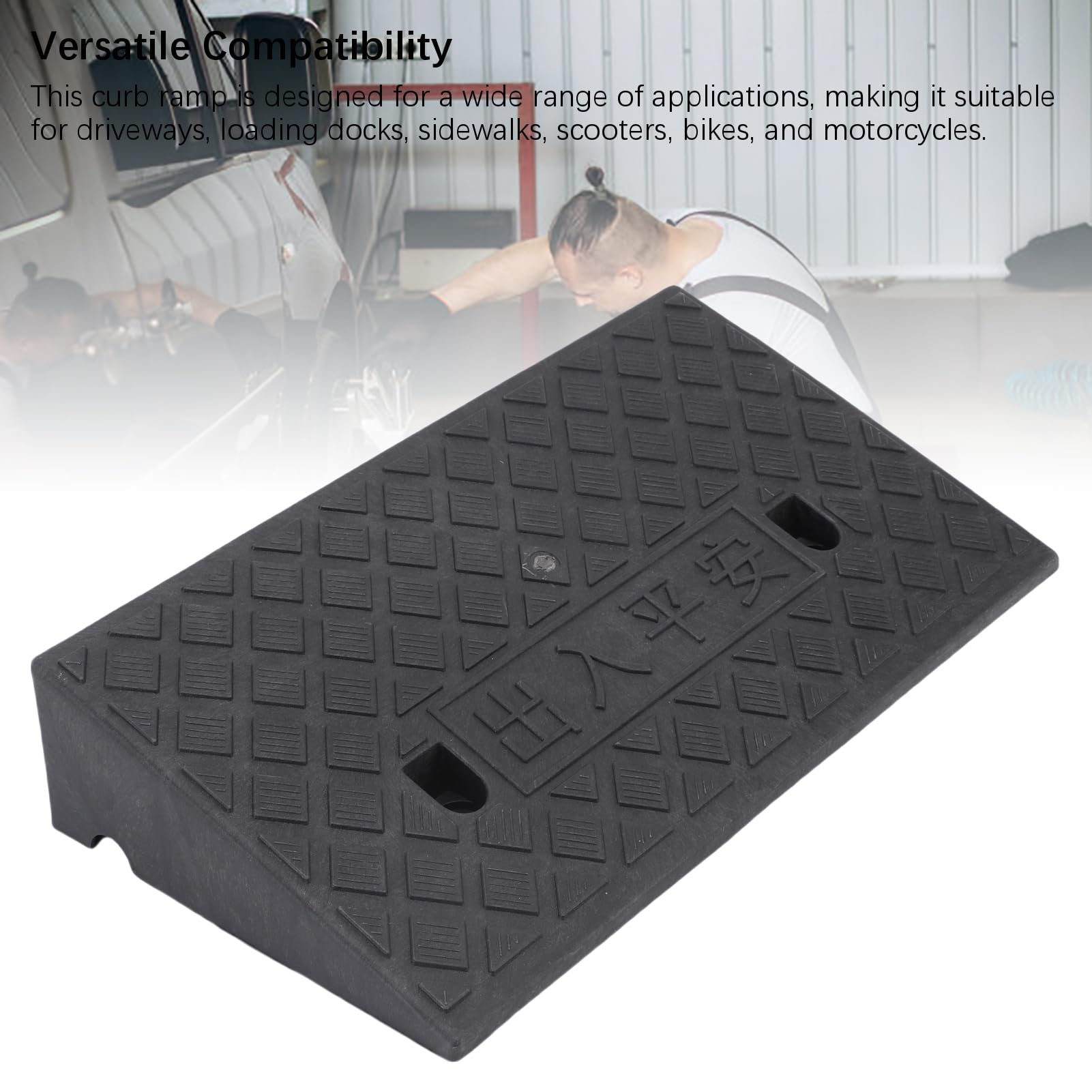 Fockety Rampe de Trottoir pour Allée de Voiture, capacité de Charge de 2 200 LB, Rampe de Seuil Robuste, Rampes de Pont de Trottoir pour Quai de Chargement, Garage, (500x270x120mm / 19,69x10,63x4,72