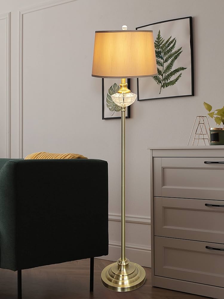 Dale Tiffany GF20307 Kayla Crystal Floor Lamp, Golden