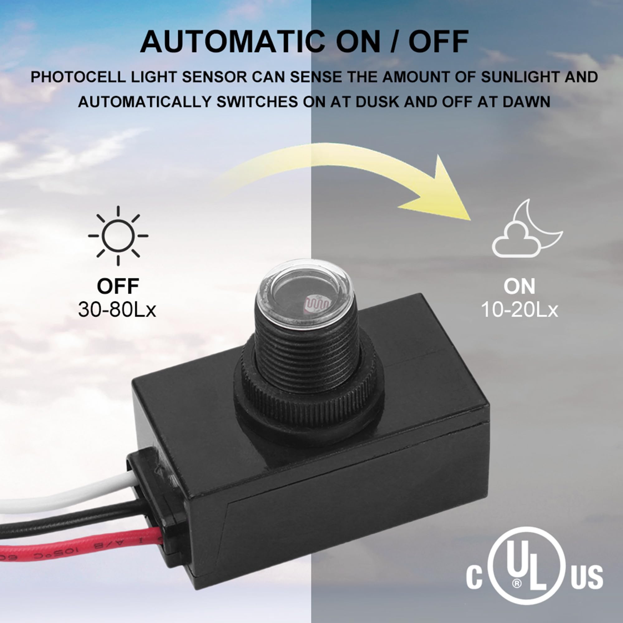 Outdoor Photocell Sensor - Dusk to Dawn Light Control -3