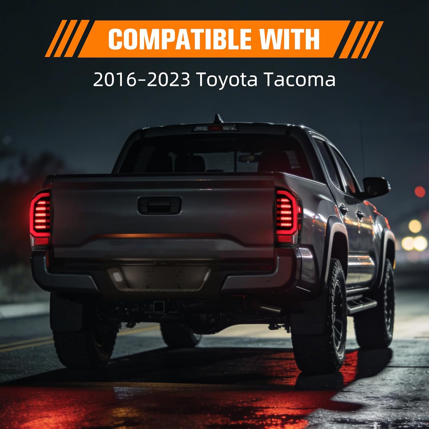 MAYELLO Plug and Play LED Tail Lights Compatible with 2016‑2023 Toyota Tacoma Pickup SR/TRD/Limited/Trail, Clear Lens Black Upgrade Rear Lamps
