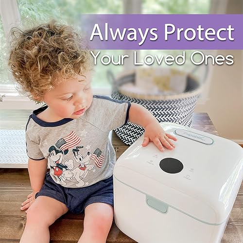 Miniatura 7 de Papablic Desinfectante de luz UV 4 en 1 | Esterilizador UV y secadora Pro | Caja de esterilizador UV con lámparas UV-C dobles para bebés y toda la