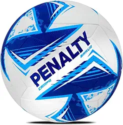 Bola de Futebol de Campo Penalty Bravo XXV Oficial Costurada à Mão Câmara de Butil Durável Branco Azul Marinho