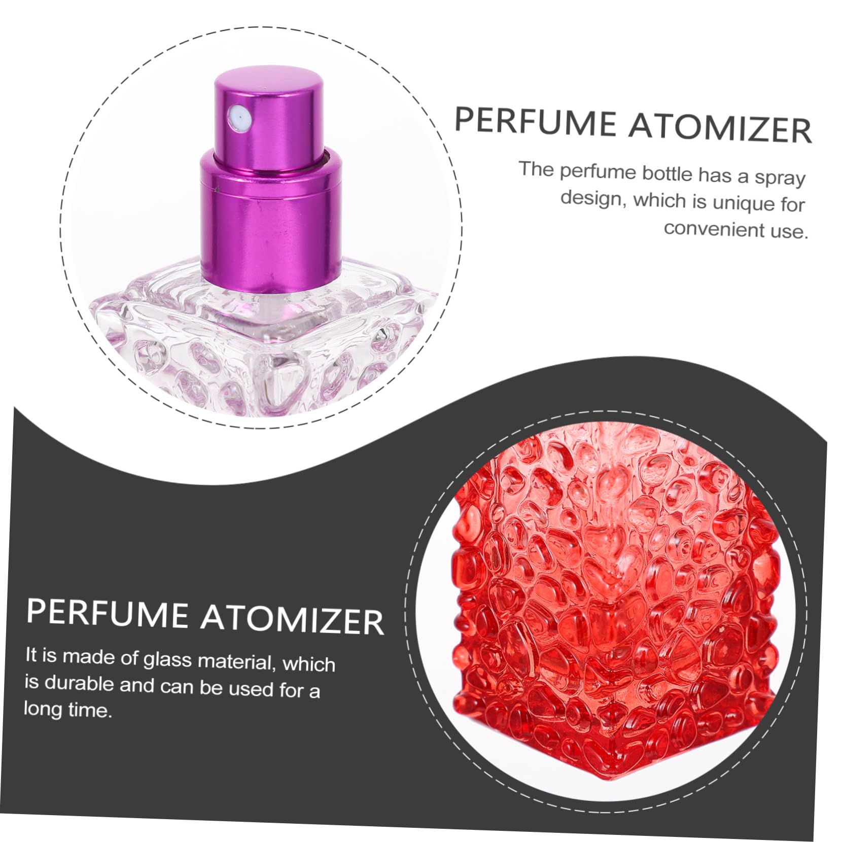 FRCOLOR 6 Stück 50ml Parfümflaschen aus Glas mit Aluminium Sprühkopf Nachfüllbare Leichte Glasflaschen für Parfüm zum Reisen und Aufbewahren Zufällige Farbe