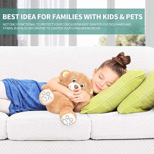 Miniatura 5 de YEMYHOM 4 fundas de sofá + 4 fundas reclinables (blanco)