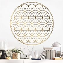 Grandora Wall Sticker Flower of Life I Gold (W x H) 58 x 58 cm I Bedroom Living Room Sticker Wall Sticker Mandala Film W940