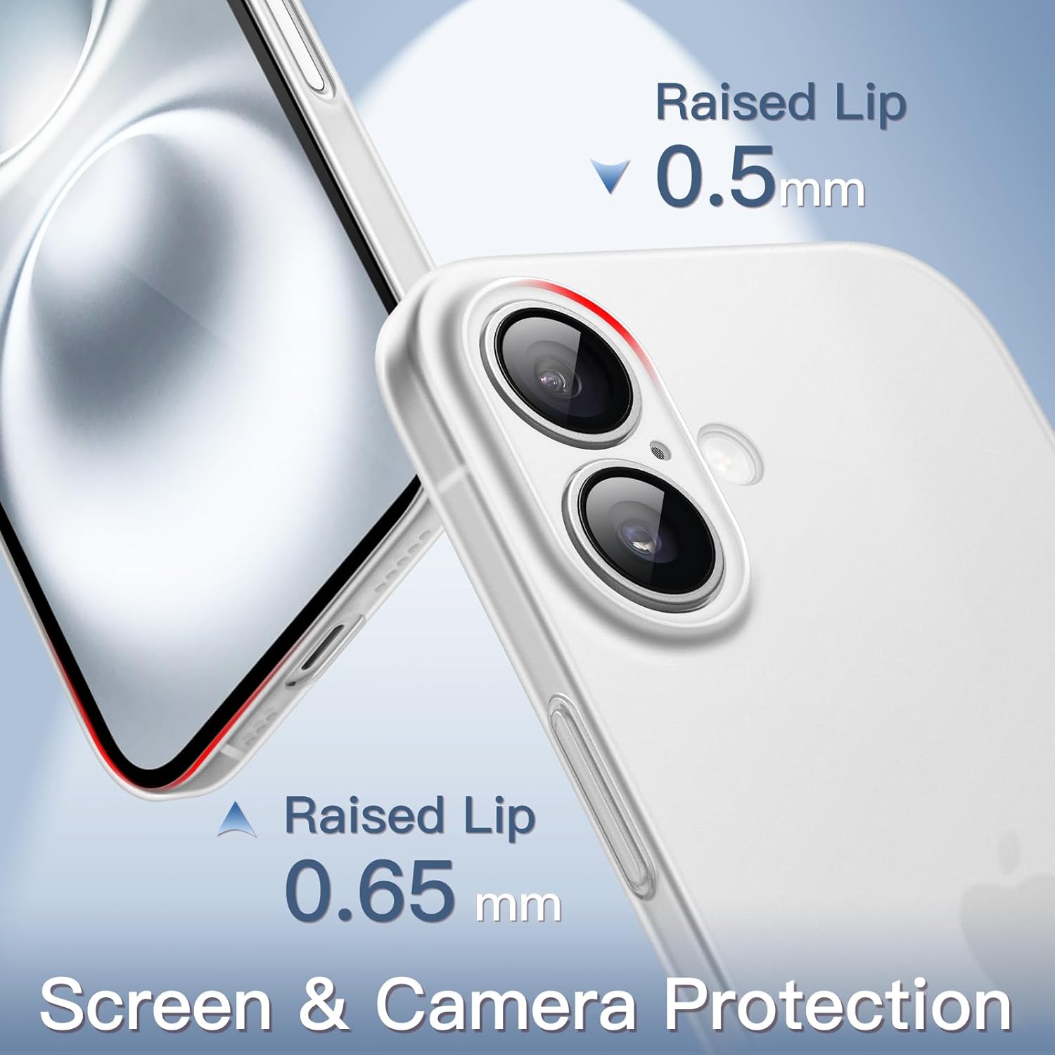 JETech Ultra Slim Case for iPhone 16 6.1 inch, Camera Lens Full Protection, Lightweight Matte Finish PP Hard Minimalist Cover (Frosted Clear) - Image 4