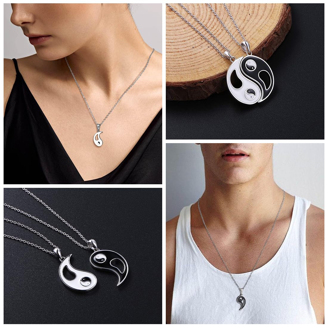 Collana Amicizia BFF - Set 2 Pendenti Cuore Viola Per Migliori Amiche Con Catena 45cm - Foto 4