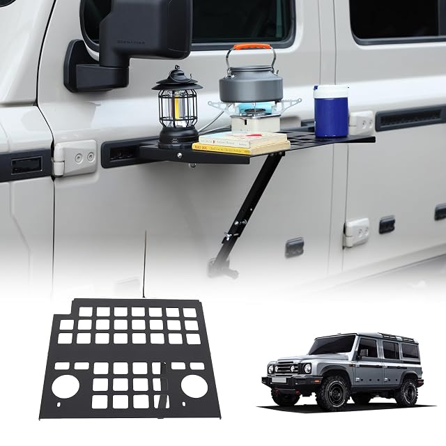Car Door Cargo Storage Rack Shelf Compatible with INEOS Grenadier 2020-2024 Left Right Front Door Multifunctional Table Organizer