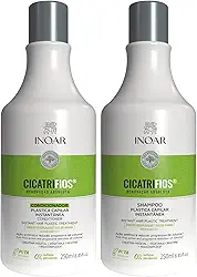 Inoar, Kit CicatriFios Plástica Capilar – Shampoo e Condicionador, Redução de Frizz, Brilho Intenso, Hidratação Profunda, Proteção Térmica e Volume Controlado - 250ml