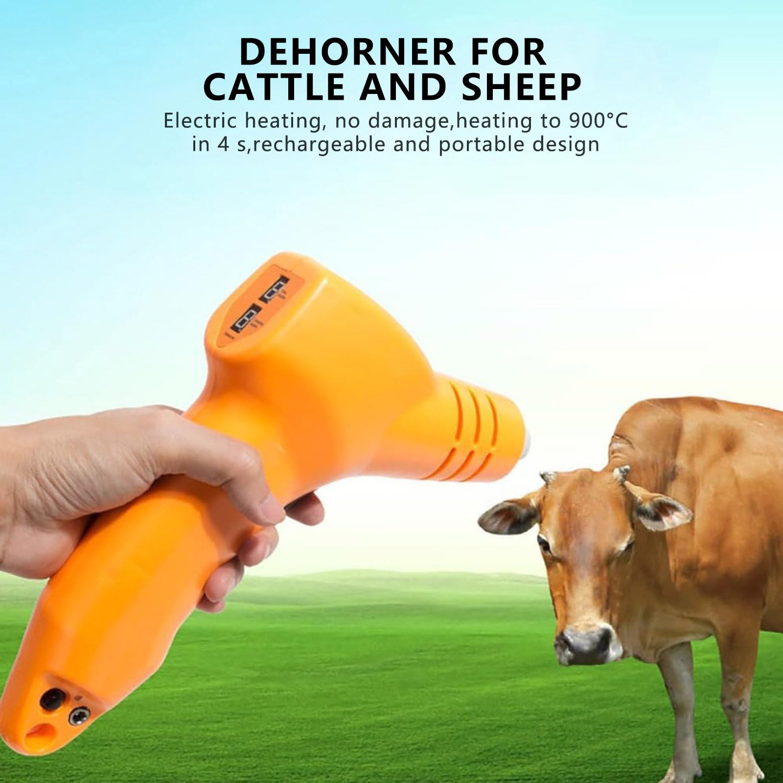 Dehorner Elettrico Portatile per Bovini E Ovini, con Schermo Digitale, Macchina Ricaricabile per La Rimozione del Riscaldamento delle Corna di Vitello E Agnello da Pascolo