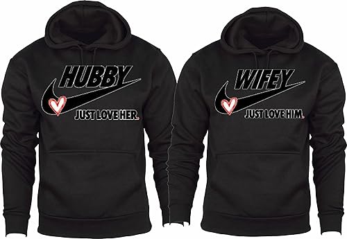 Hubby Wifey Sweatshirt Hoodie- Pullover Couples Matching Valentine's Love Best Christmas Gift Hood Hubby Wifey Sweatshirt Hoodie- Pullover Couples Matching Valentine's Love Best Christmas Gift Hood
