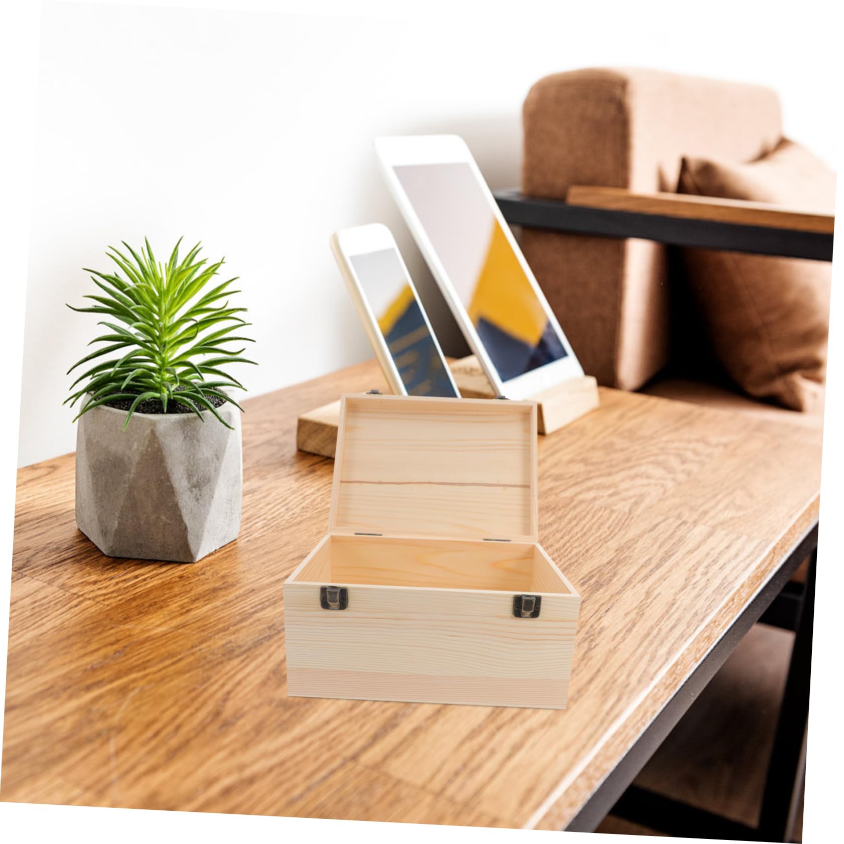 Gadpiparty 2pezzi Scatola in Legno Con Coperchio Incernierato Contenitore Per Ricordi Fai Da Te Scatola Di Legno Non Verniciata in Pino Naturale Grande Capacità Per Organizzare Oggetti Di Val