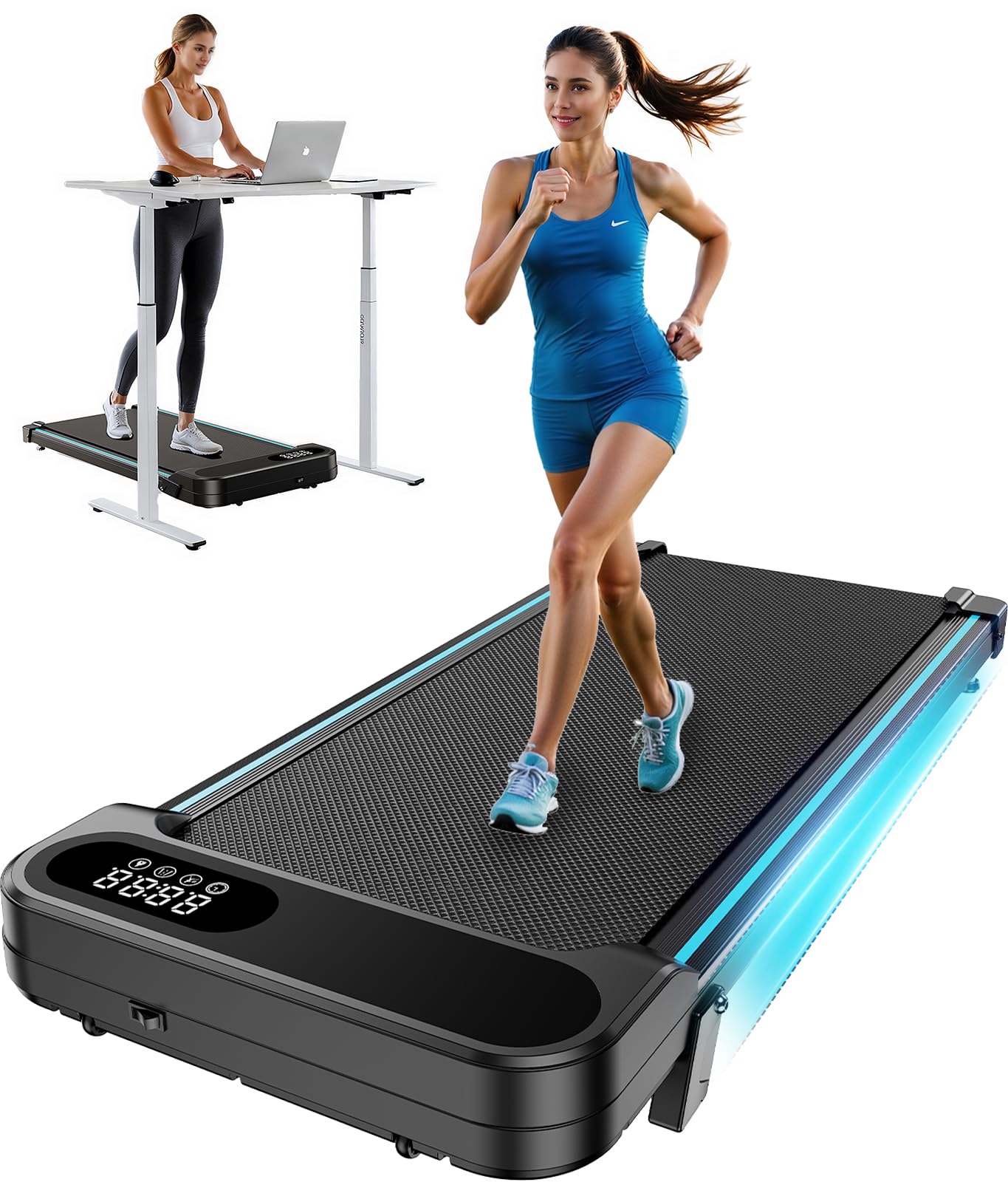 HUANUO Walking Pad, Laufband f¨¹r Zuhause mit Steigung 5%, 150 kg Gewichtskapazit?t, 2,5 HP Laufband Schreibtisch f¨¹r Zuhause und B¨¹ro, tragbares Laufb?nder mit Fernbedienung & LED-Anzeige