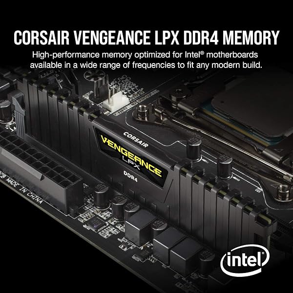 Corsair VENGEANCE LPX DDR4 RAM 16GB (2x8GB) 3600MHz CL18 AMD Ryzen Computer Memory - Black (CMK16GX4M2Z3600C18) - 1